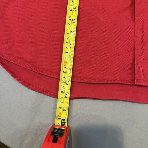 Levis Shirt Mens XL Red Denim Long Sleeve Work Red Tab Metal Buttons 100% Cotton - Picture 6 of 9